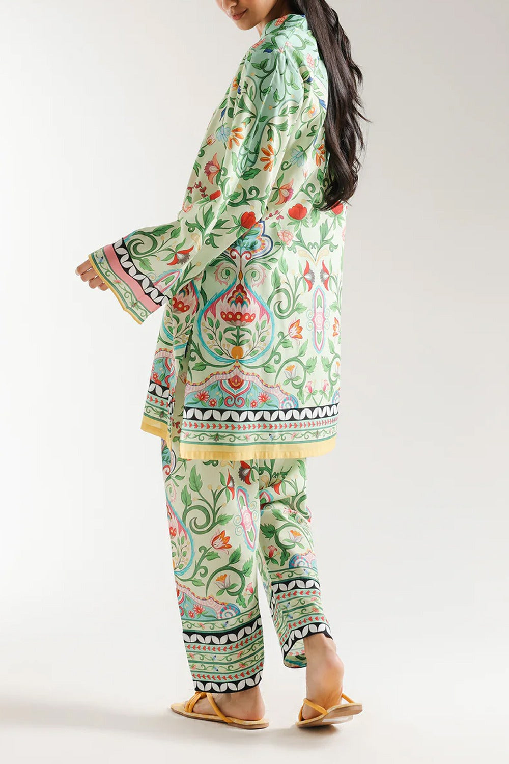 Mint Green Floral Printed Kurta