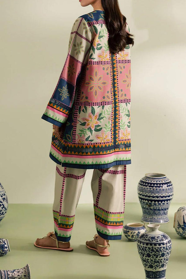 Contemporary Geometric and Floral Print Kurta